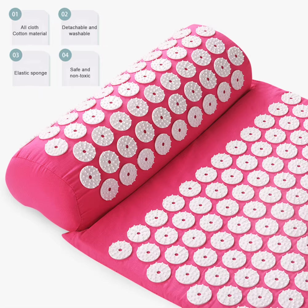 Acupressure Mat & Pillow Set – Back, Neck & Foot Pain Relief