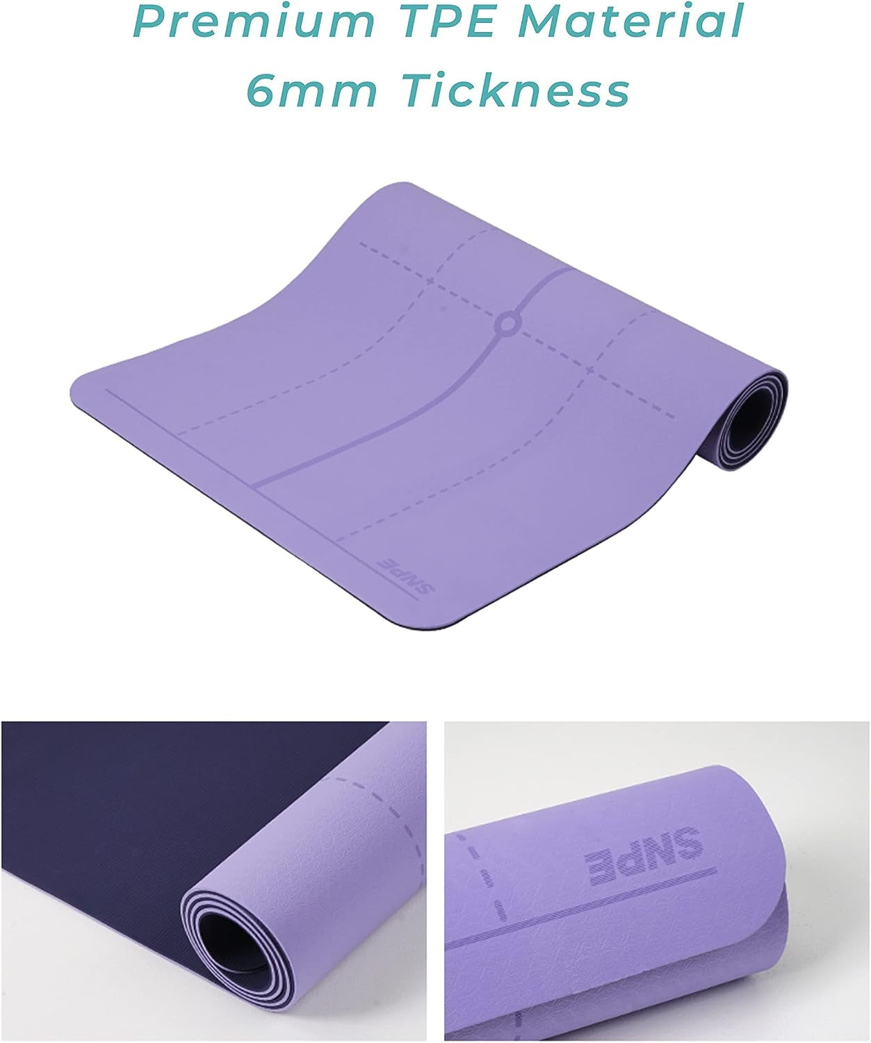 Non-Slip Yoga Mat with Posture Alignment Lines for Perfect Form