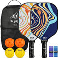 Pickleball Paddle Set of 2 – Fiberglass Paddles, Balls & Carry Bag