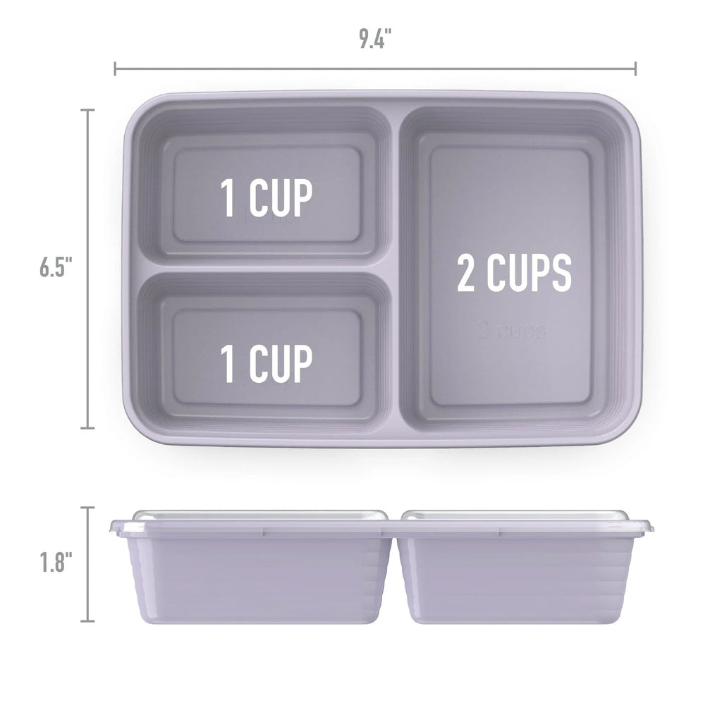 3-Compartment Meal Prep Containers for Gym Nutrition