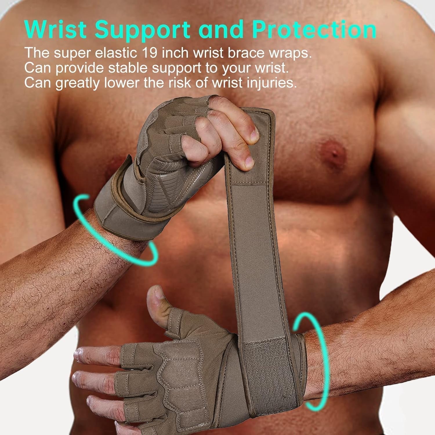 Anti-Slip Weightlifting Gloves with Wrist Wrap Support