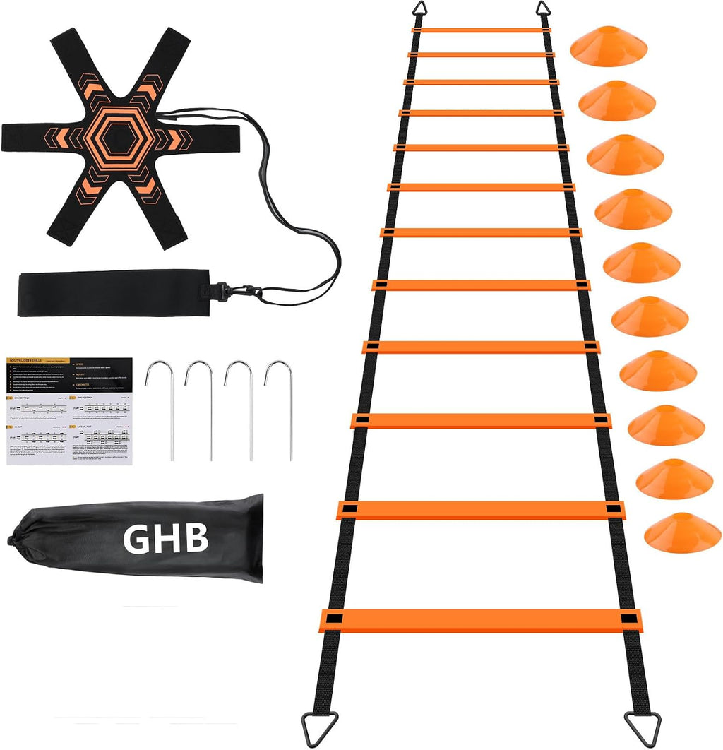 20Ft Agility Ladder & Cone Speed Training Set for Athletes