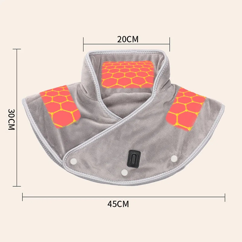 Electric Heating Neck & Shoulder Massager Wrap – USB Pain Relief Brace