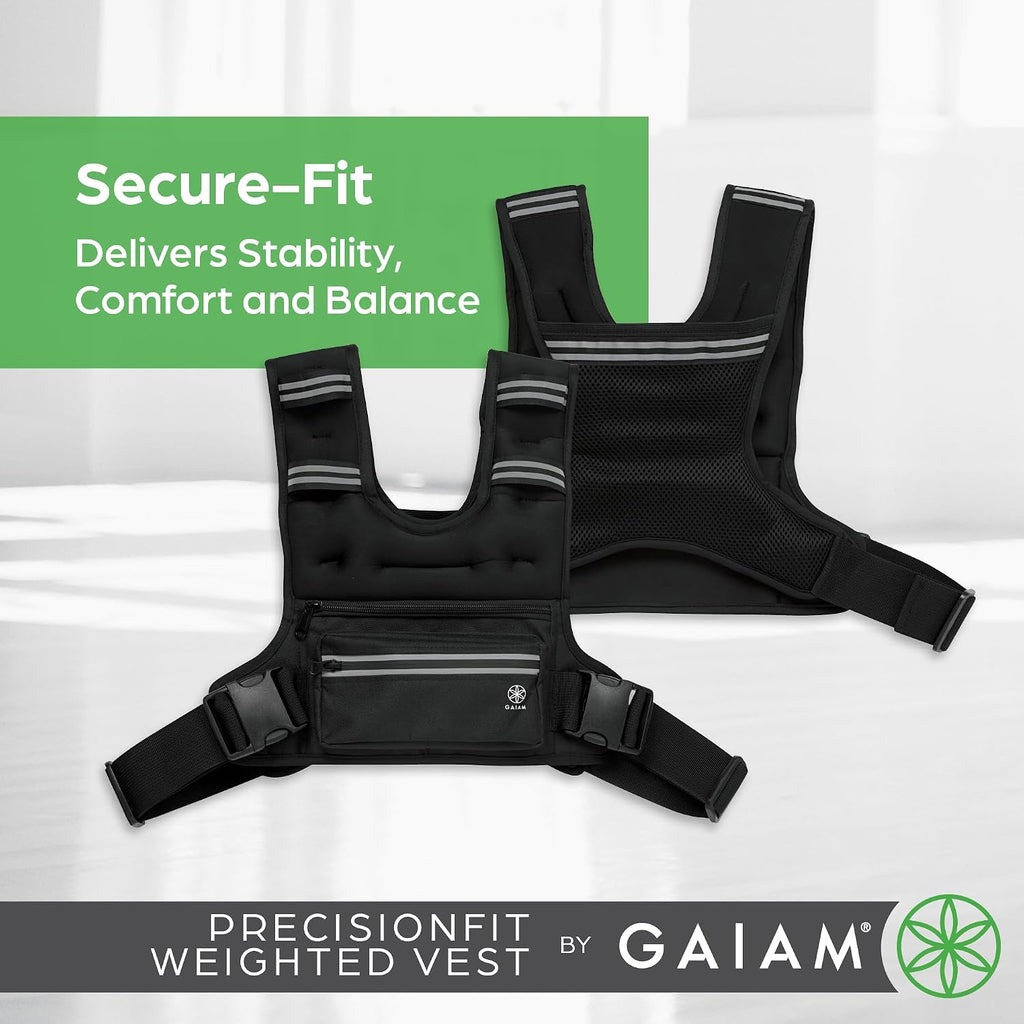 Gaiam Adjustable Weighted Vest – Strength & Cardio Training