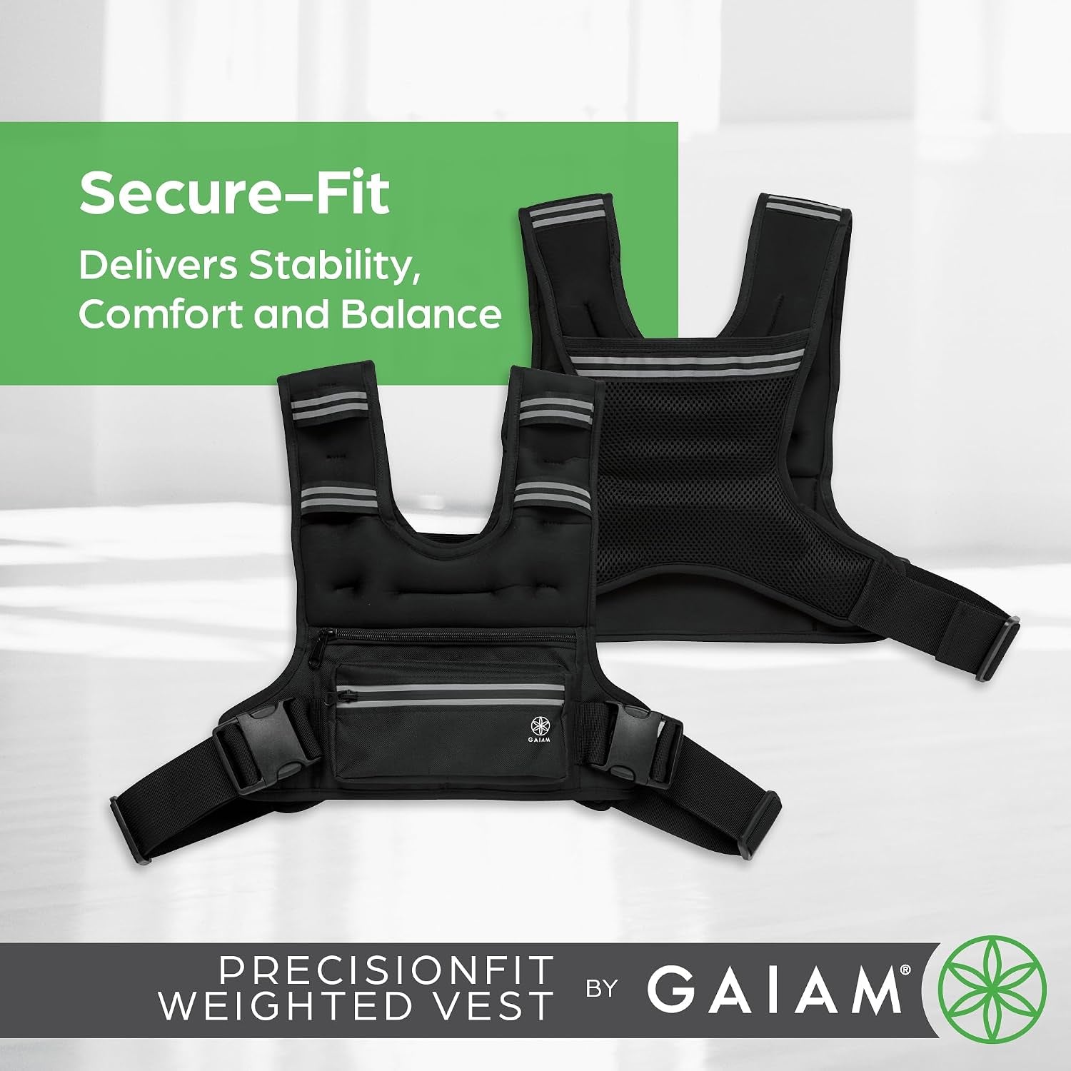 Gaiam Adjustable Weighted Vest – Strength & Cardio Training