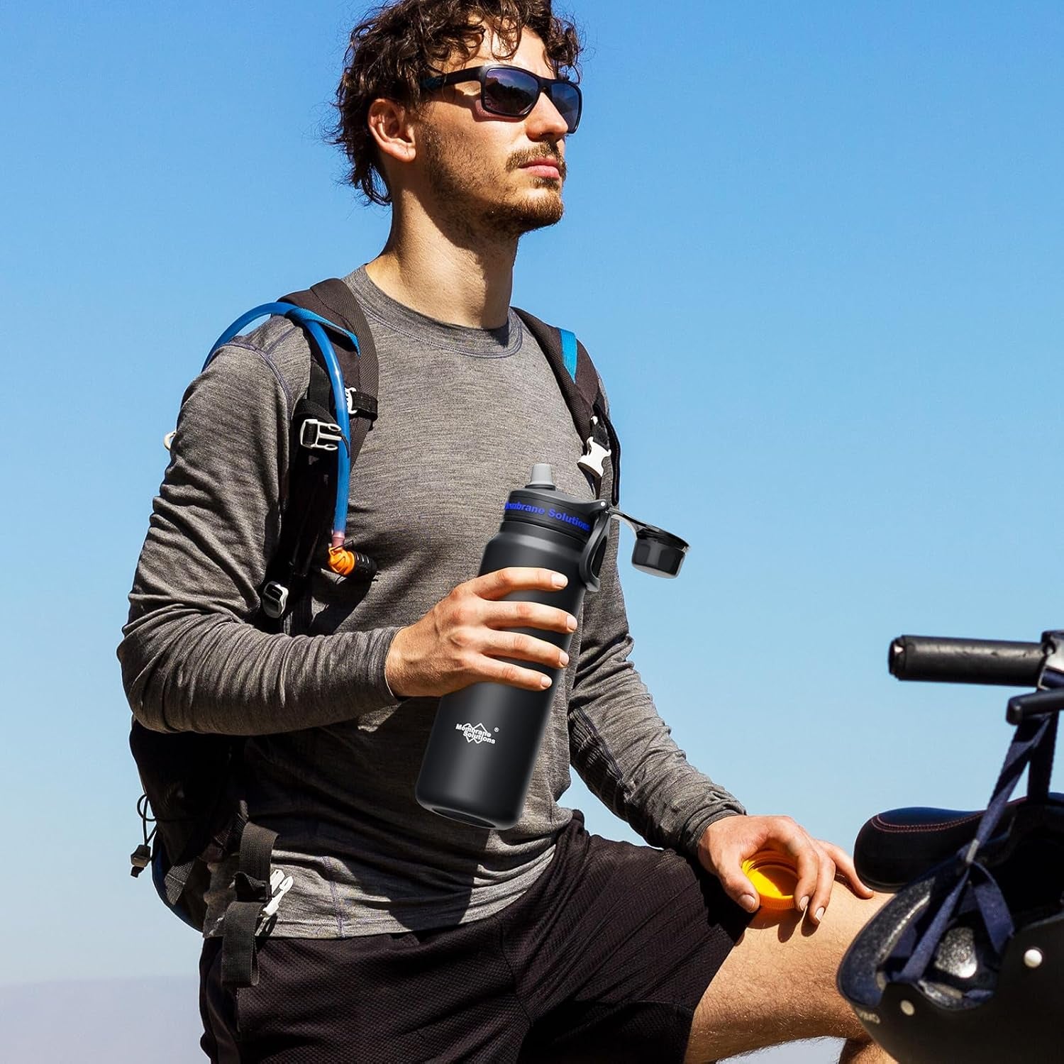 Filtered Water Bottle with Replaceable Filter – Portable Hiking Hydration