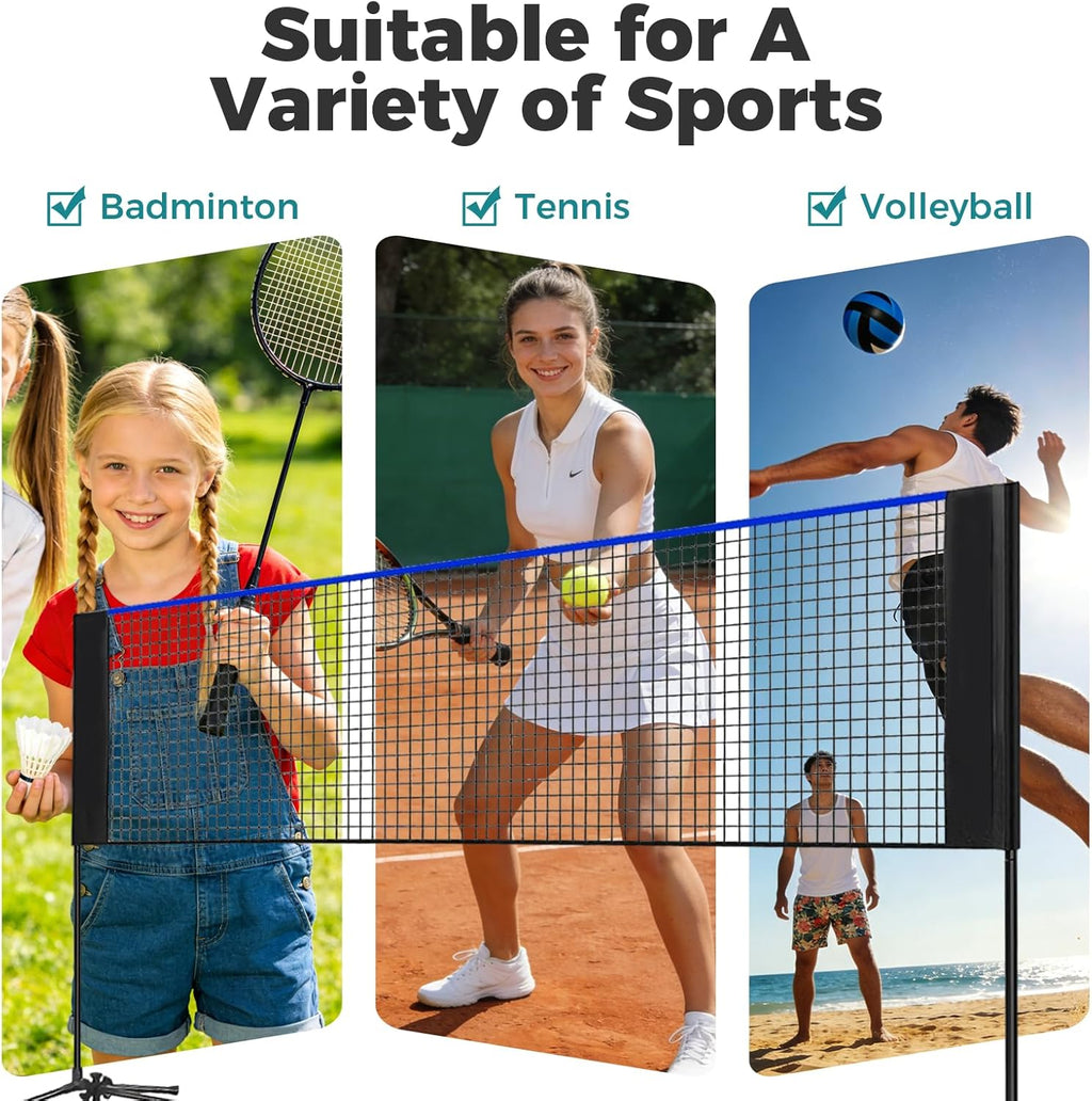 Portable Multi-Sport Net Set – Adjustable Badminton, Volleyball & Pickleball Net