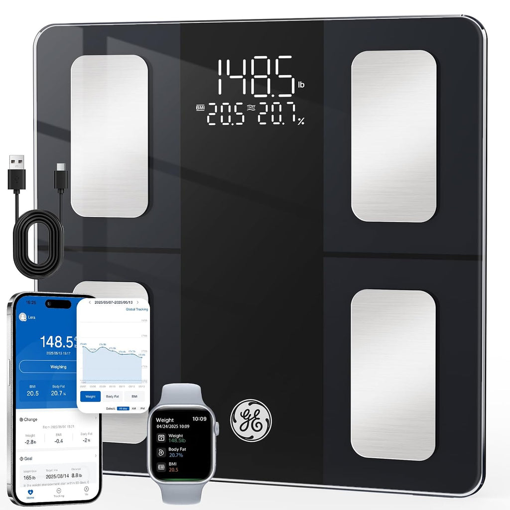 GE Smart Body Fat Scale with BMI & Bluetooth App Tracking