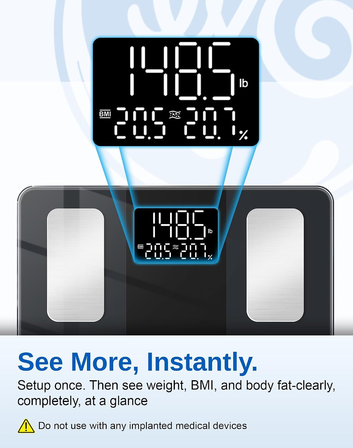 GE Smart Body Fat Scale with BMI & Bluetooth App Tracking
