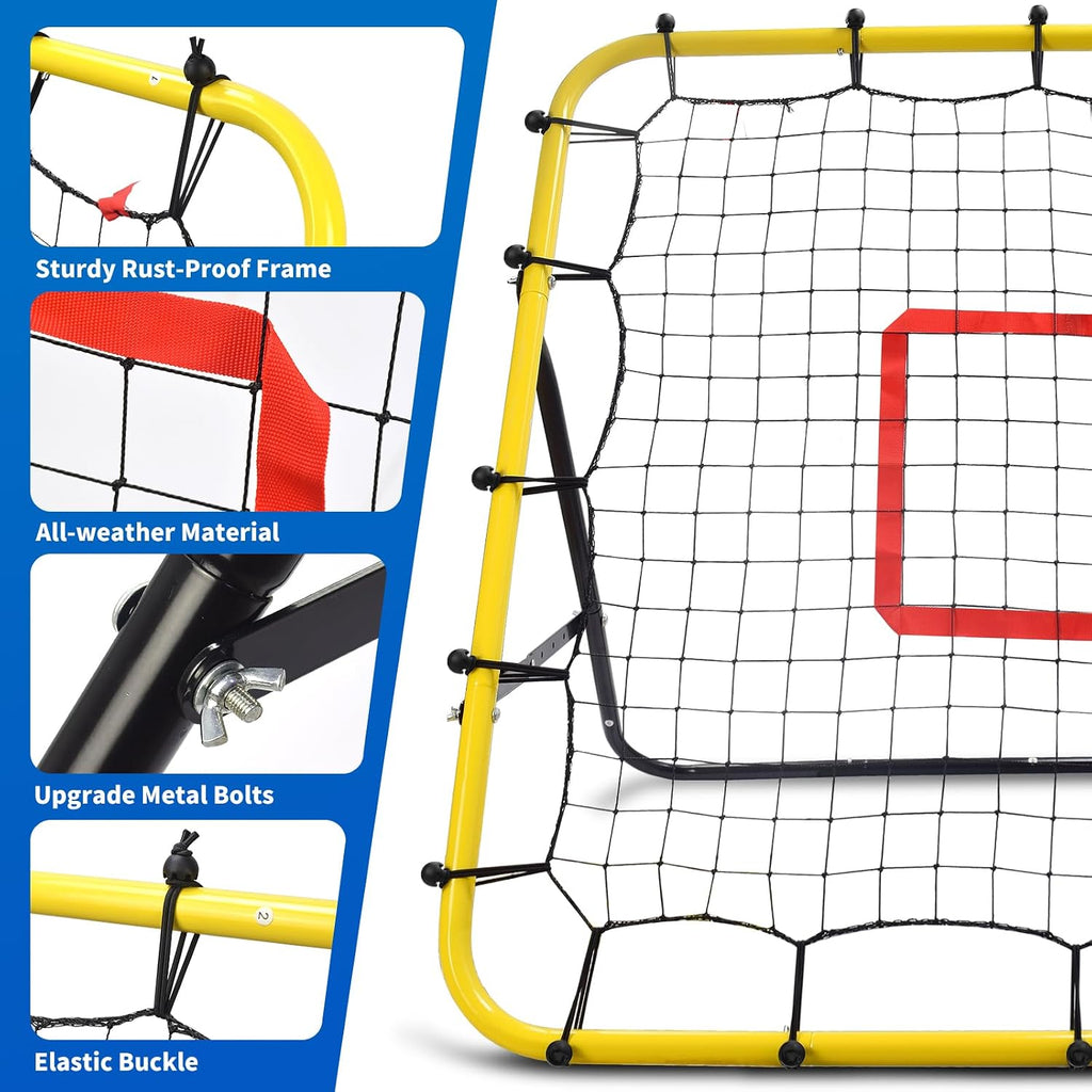 Adjustable-Angle Rebounder Net – Solo Soccer & Baseball Trainer
