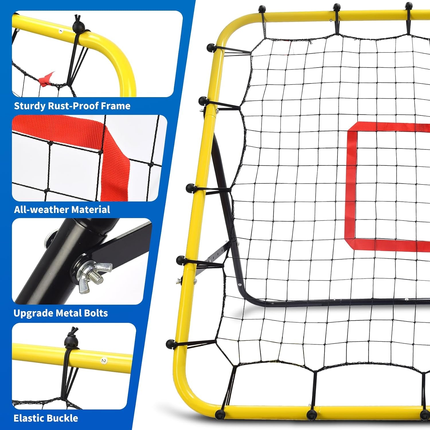 Adjustable-Angle Rebounder Net – Solo Soccer & Baseball Trainer