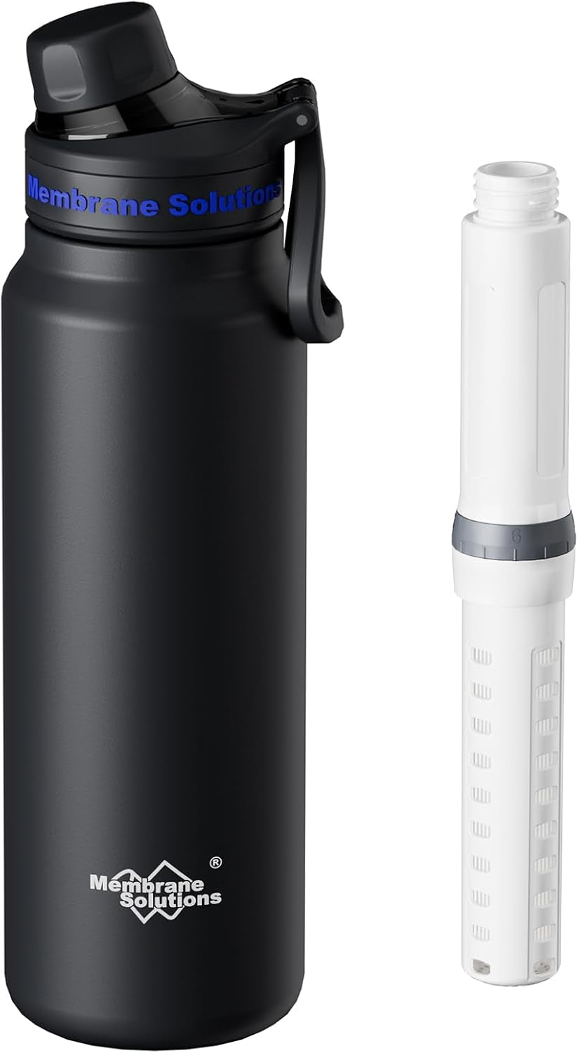 Filtered Water Bottle with Replaceable Filter – Portable Hiking Hydration