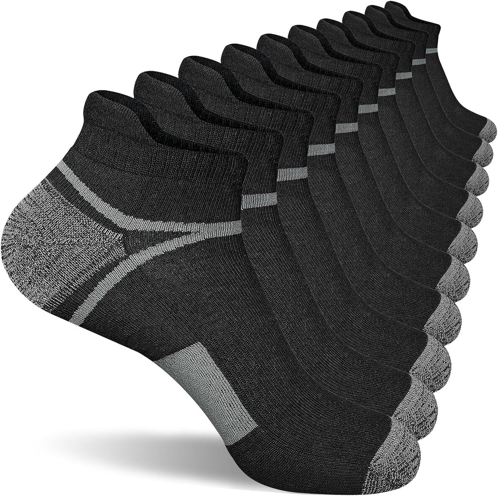 Anti-Blister Cushioned Running Socks – Moisture-Wicking 5-Pack