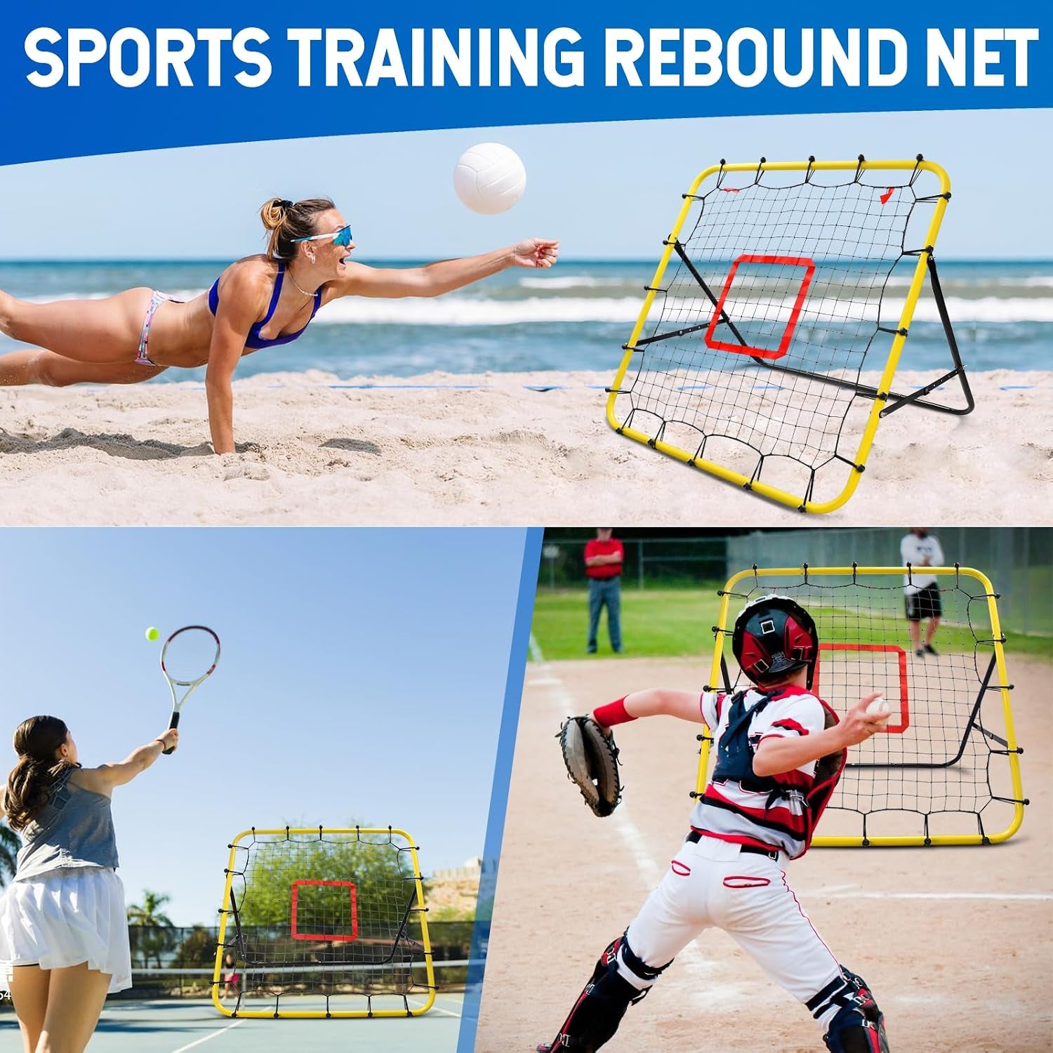 Adjustable-Angle Rebounder Net – Solo Soccer & Baseball Trainer