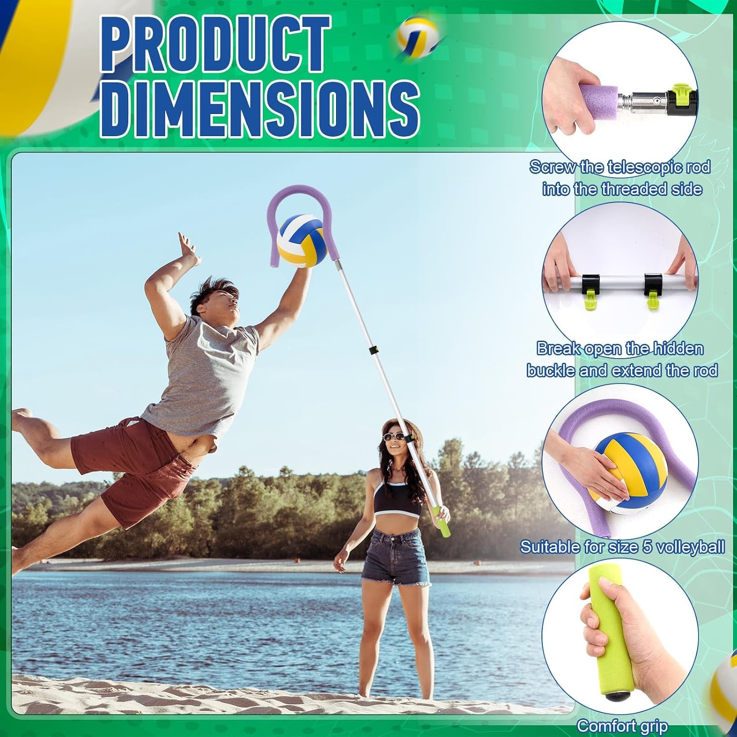 Adjustable Volleyball Spike Trainer – Solo Hitting & Serving Practice Aid