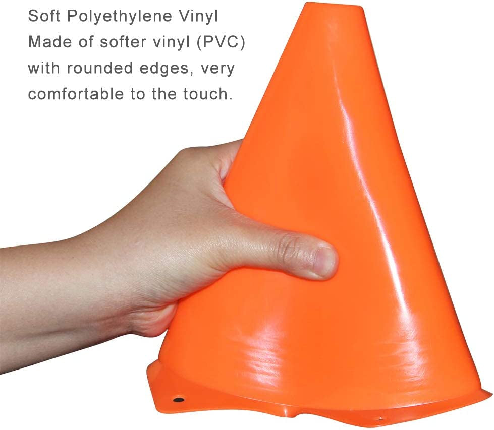 9-Inch Agility Training Cones (Set of 10) – Soccer & Speed Drill Markers