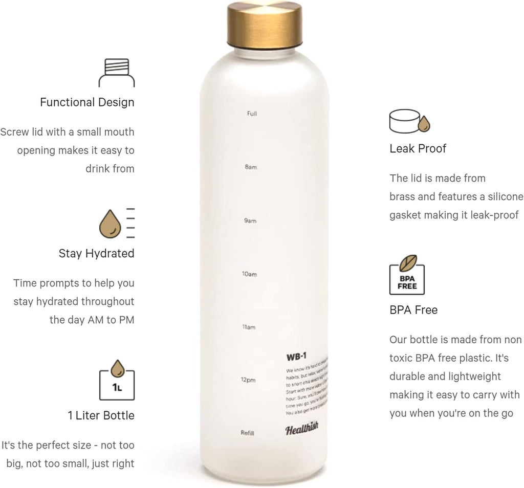 Motivational Time-Marked Water Bottle for All-Day Hydration