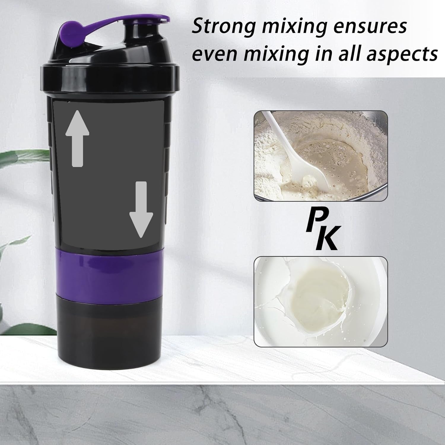 Protein Shaker Cup with Built-In Storage Compartment
