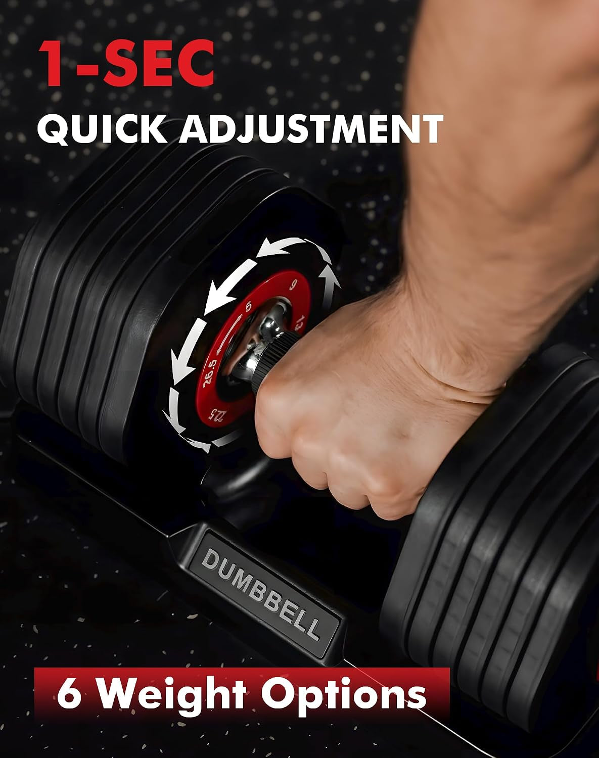 6-In-1 Adjustable Dumbbell Set (26.5Lb Pair) – Space-Saving Home Gym