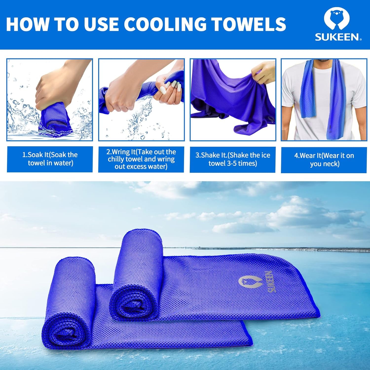 Instant Cooling Towel & Neck Wrap – Chill Relief for Workouts