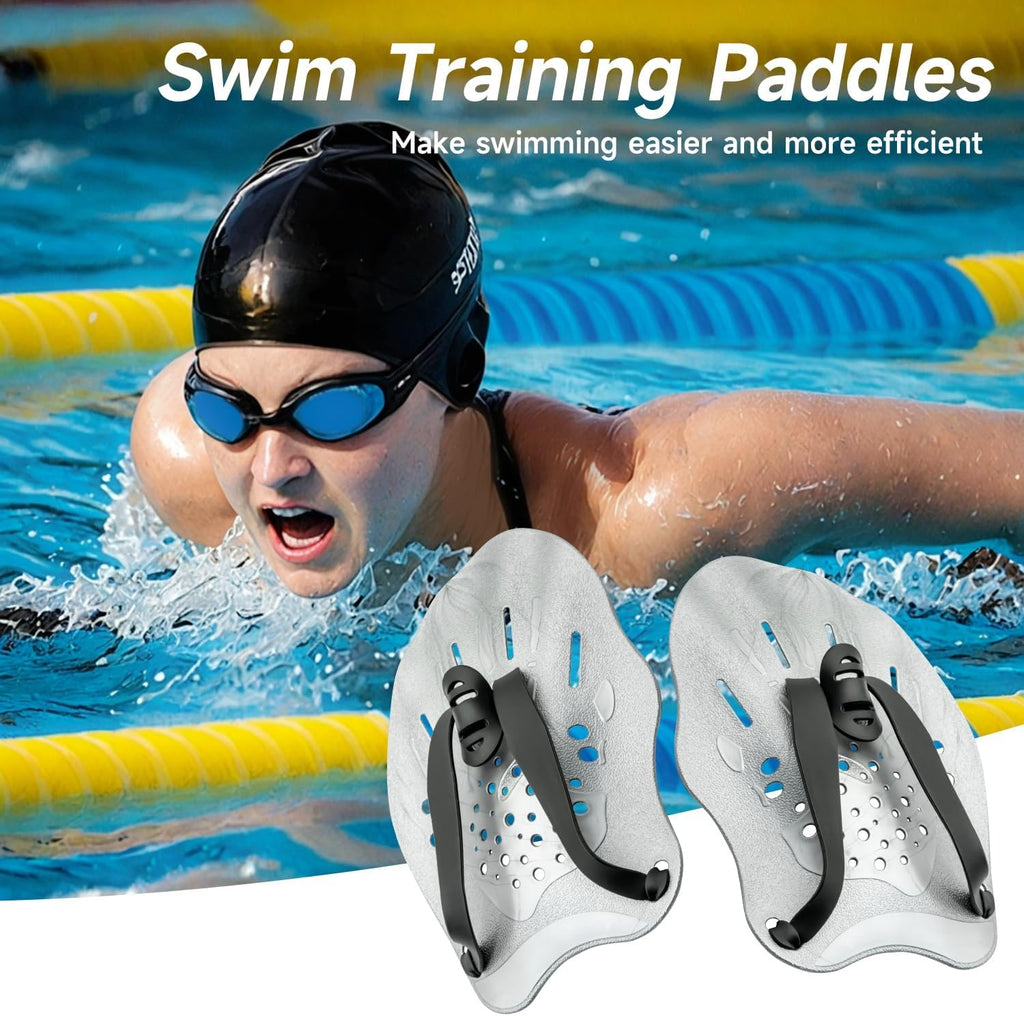 Swim Training Hand Paddles – Adjustable Resistance for Faster Strokes