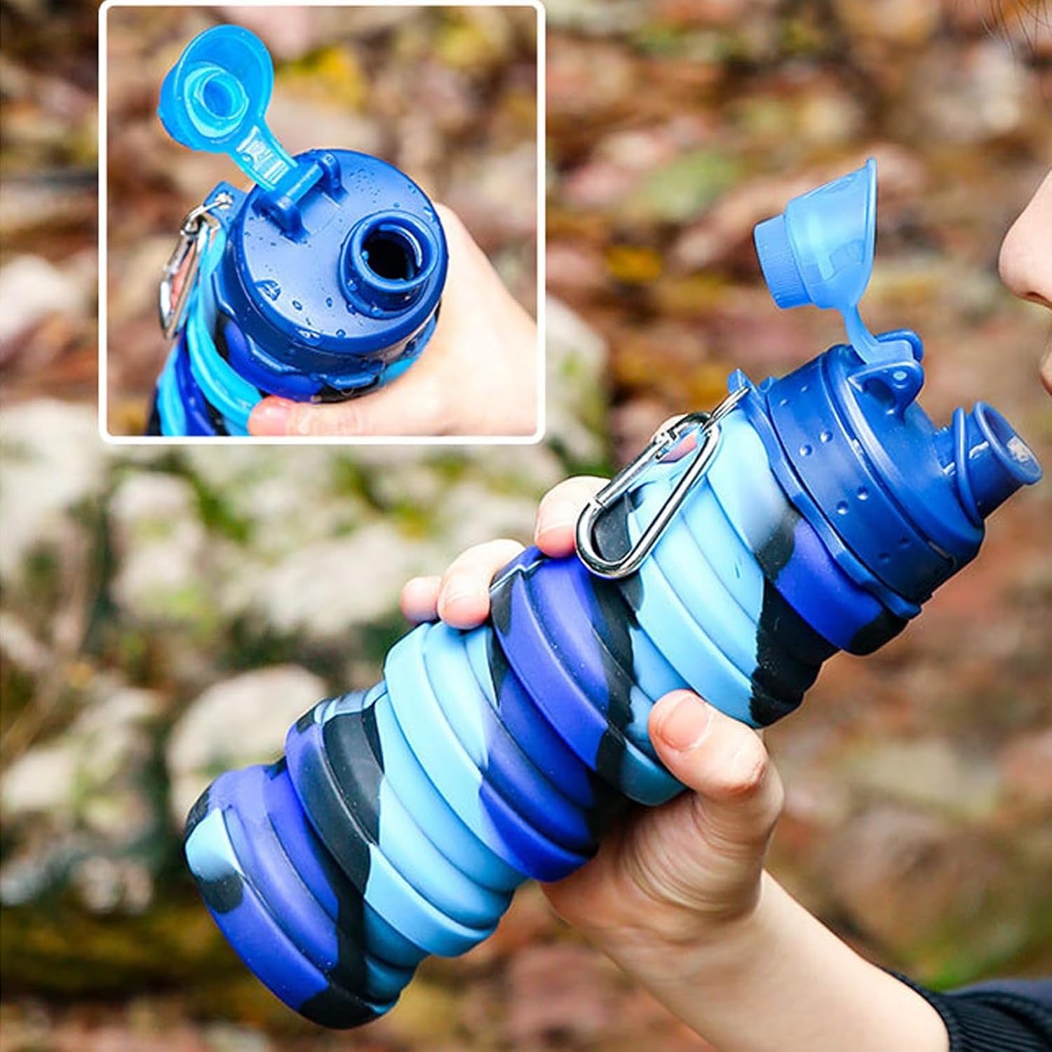 Collapsible Silicone Water Bottle for Travel & Outdoor Sports