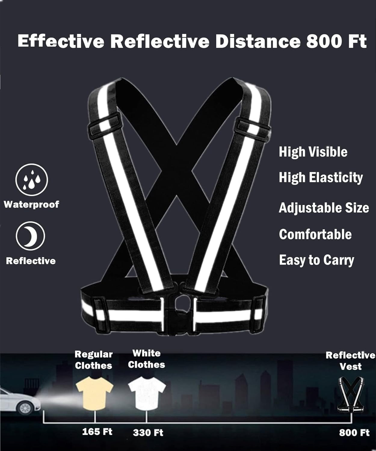 High-Visibility Reflective Running Vest & Armband Safety Set