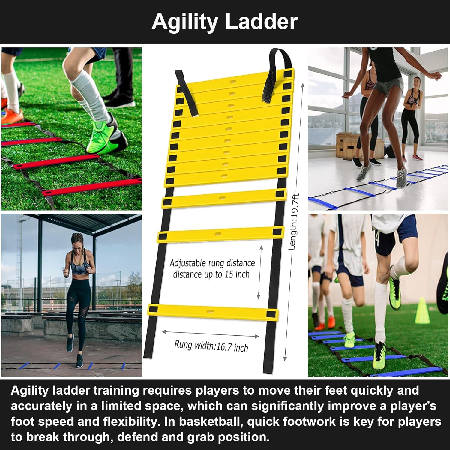 Basketball Training Kit – Dribble Mat, Agility Ladder & Grip Strengthener