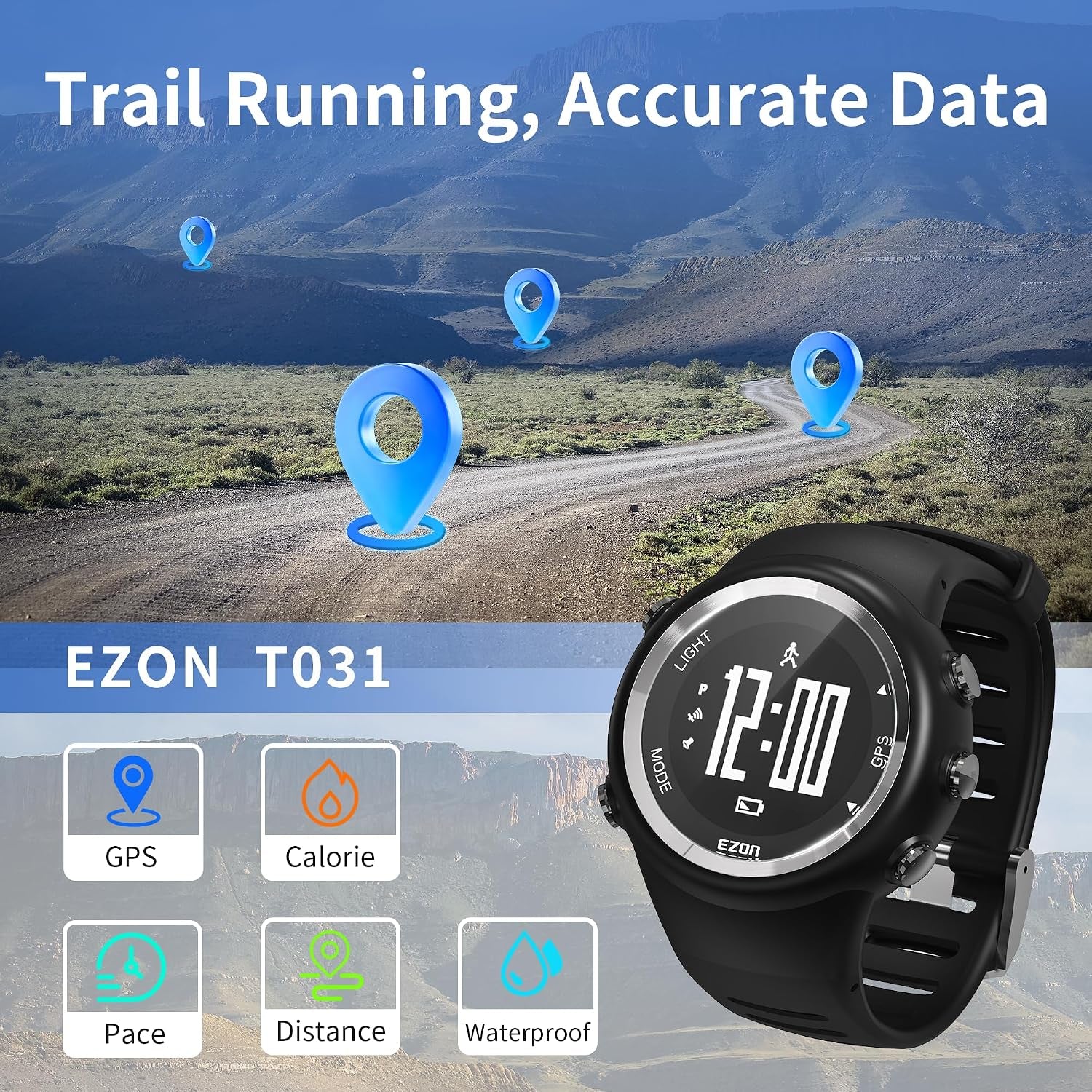 Budget GPS Running Watch with Pace, Distance & Calorie Tracker