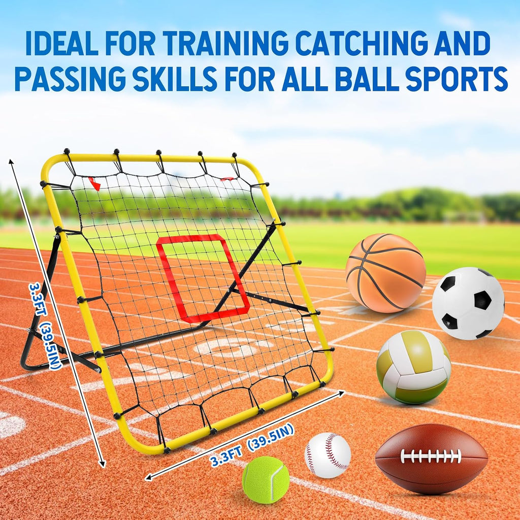 Adjustable-Angle Rebounder Net – Solo Soccer & Baseball Trainer