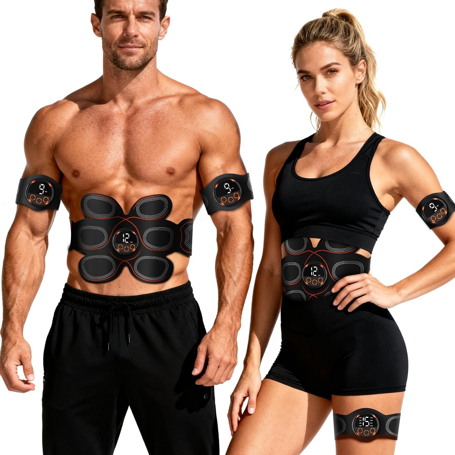 EMS Abs Muscle Stimulator – Toning Belt for Abdomen, Arms & Thighs