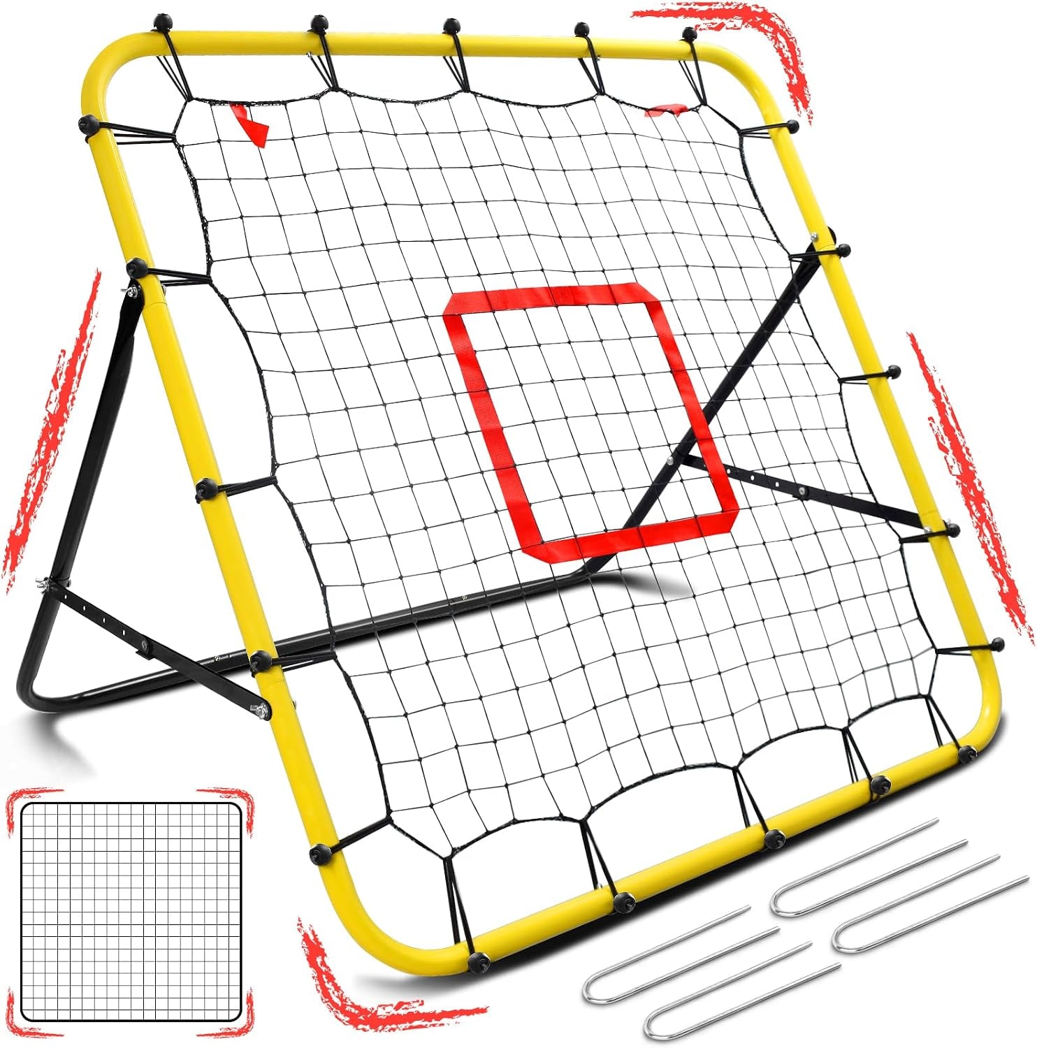 Adjustable-Angle Rebounder Net – Solo Soccer & Baseball Trainer