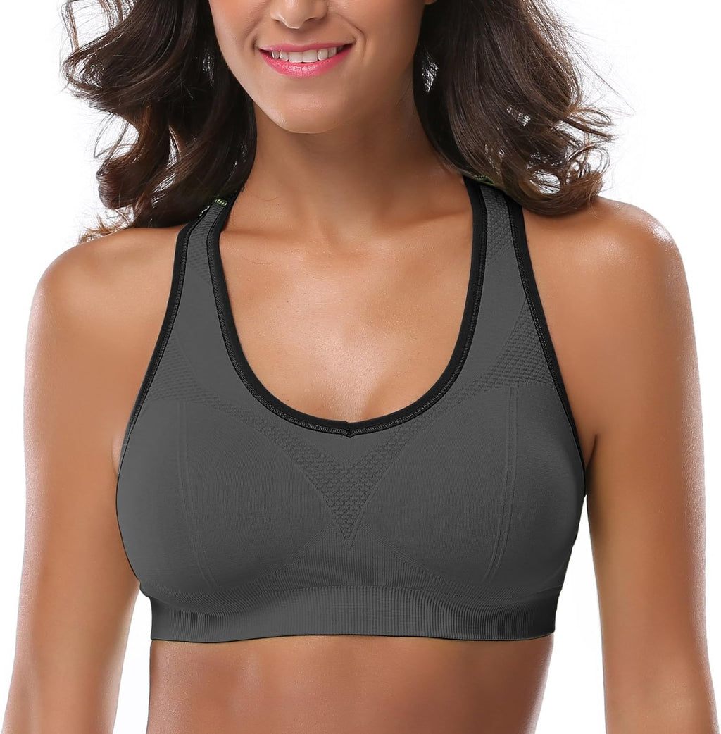 High-Impact Seamless Sports Bra – Racerback Support for Running & Gym