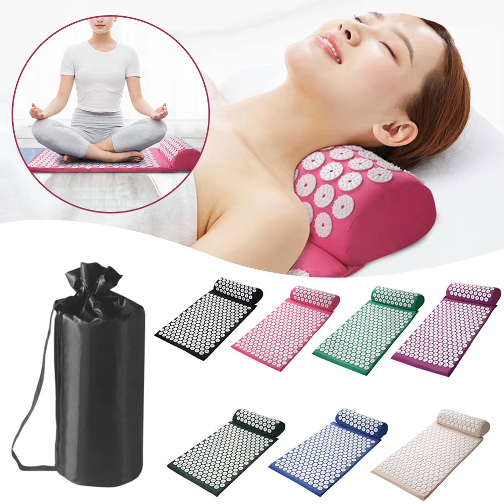 Acupressure Mat & Pillow Set – Back, Neck & Foot Pain Relief