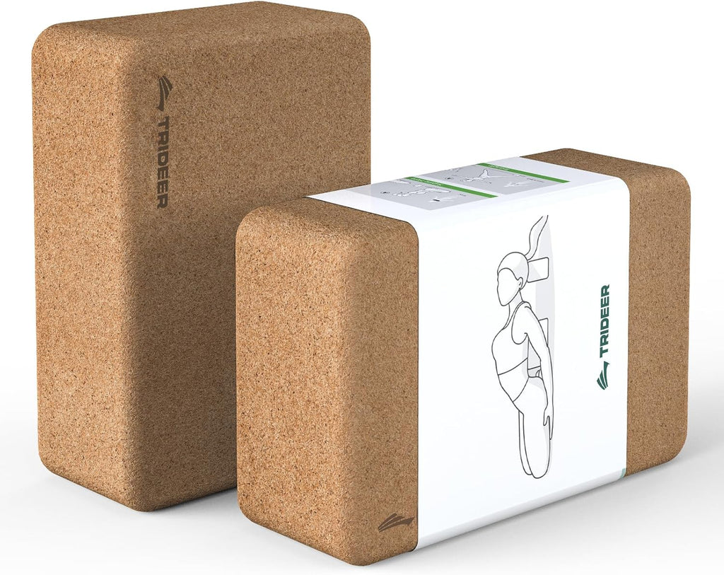 Natural Cork Yoga Blocks 2-Pack – Non-Slip Support for Stability