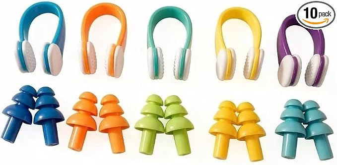 Waterproof Swim Earplug & Nose Clip Set