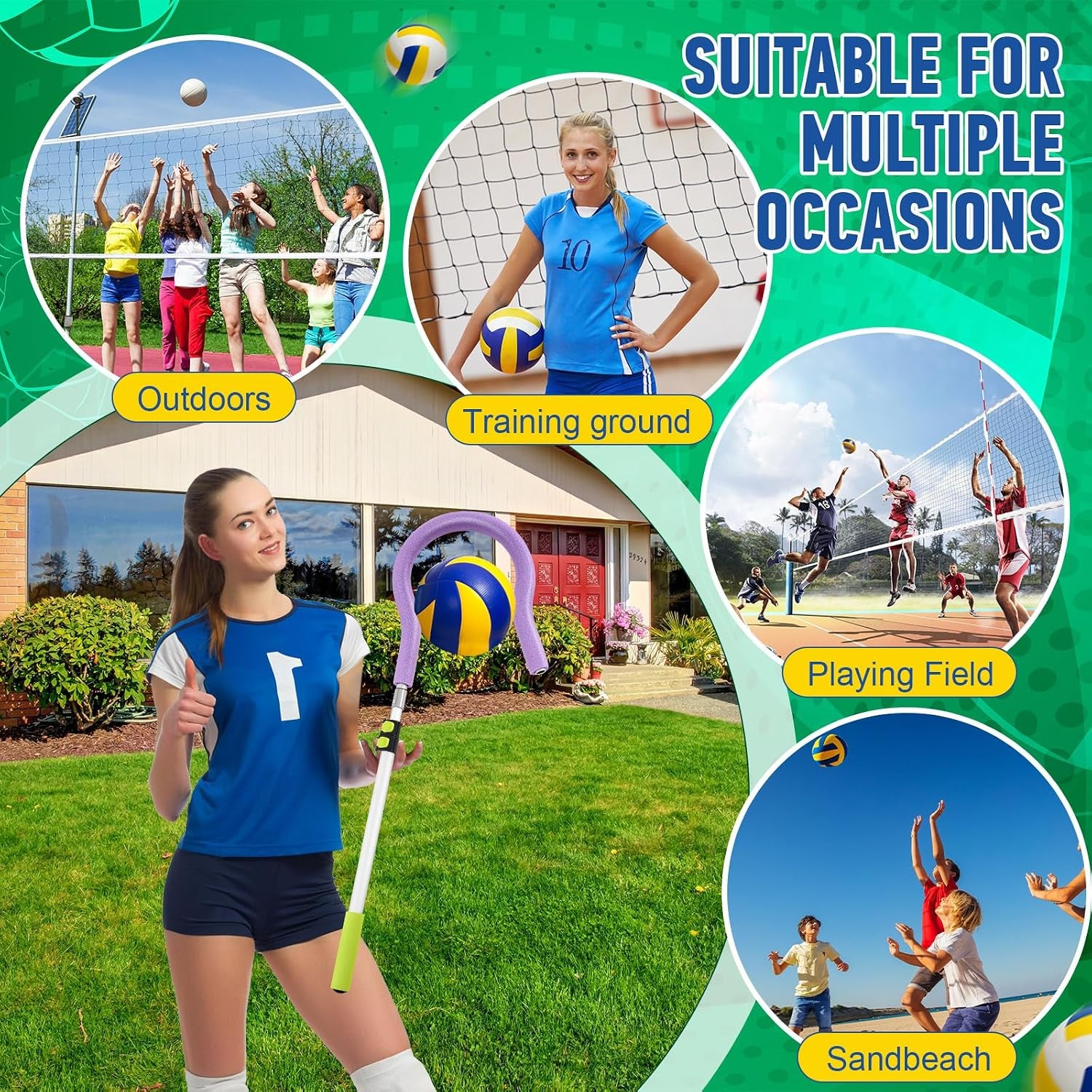 Adjustable Volleyball Spike Trainer – Solo Hitting & Serving Practice Aid