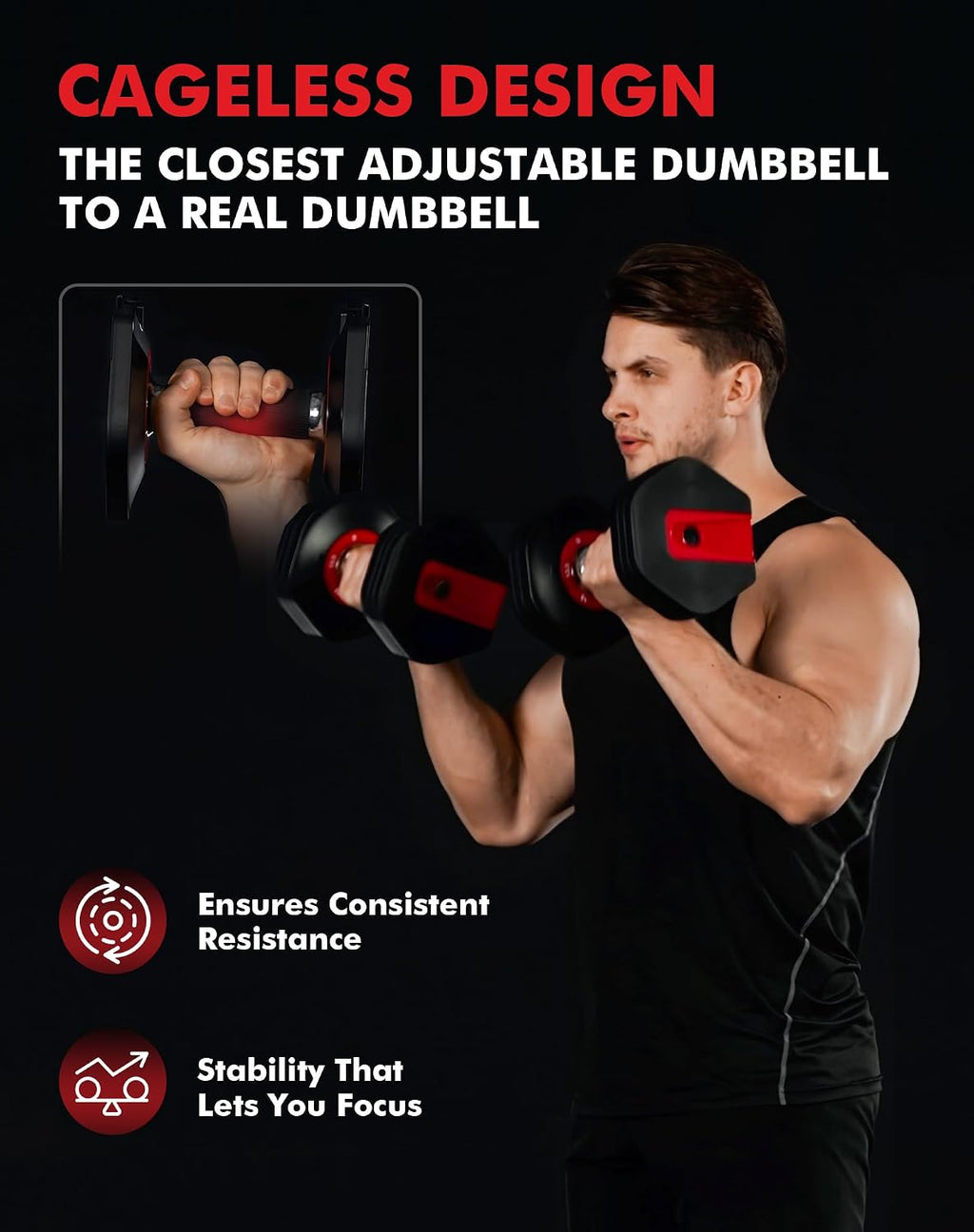6-In-1 Adjustable Dumbbell Set (26.5Lb Pair) – Space-Saving Home Gym