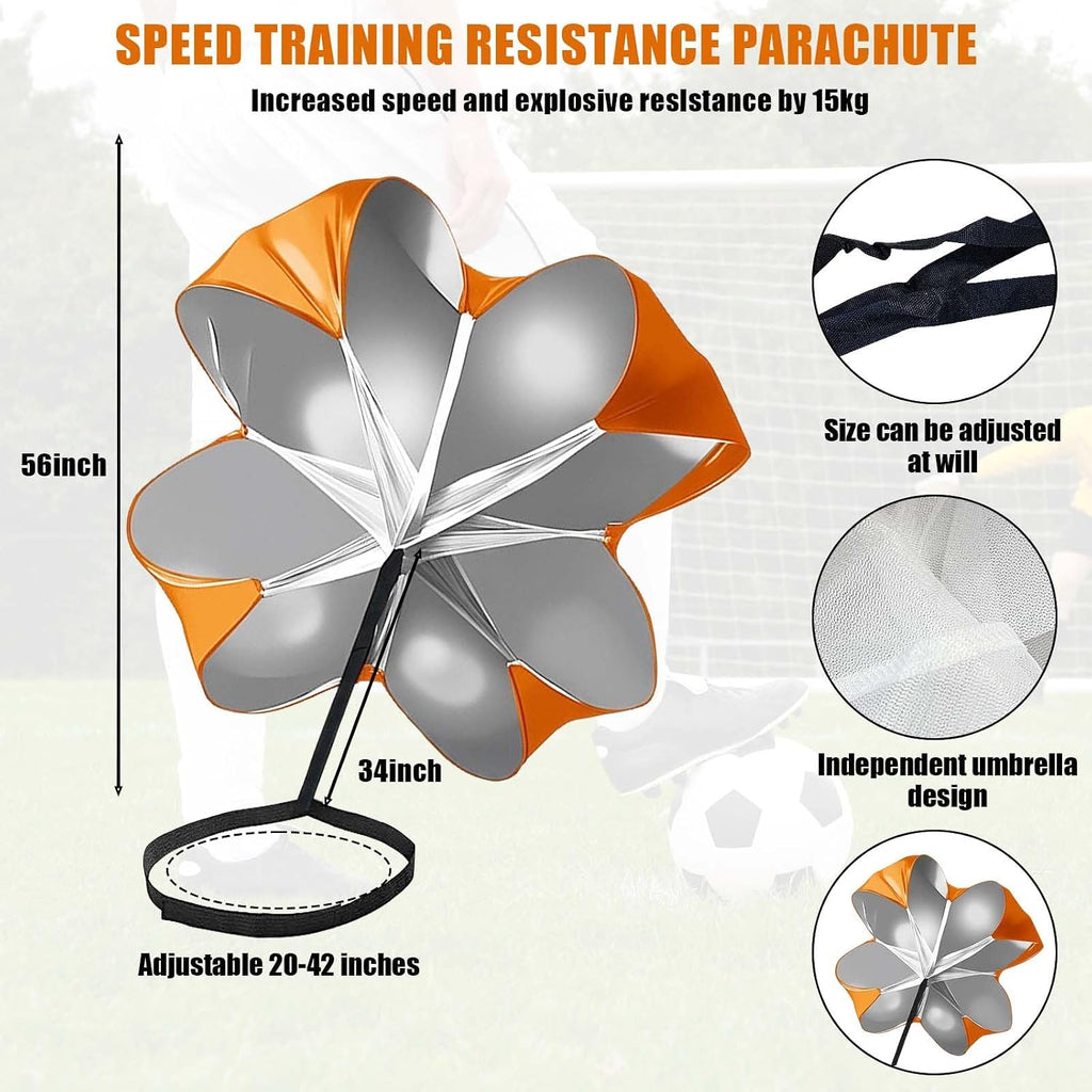 56-Inch Speed Training Parachute – Resistance Chute for Sprint Power