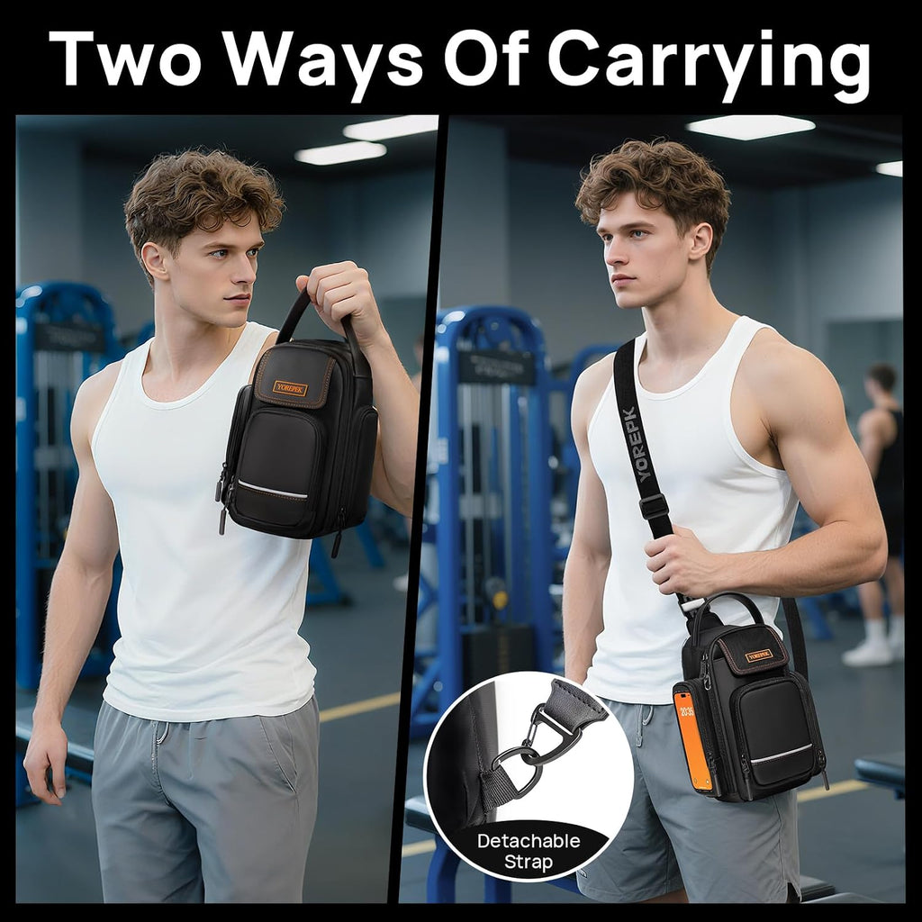 Magnetic Insulated Gym Bottle Carrier with Phone Pouch
