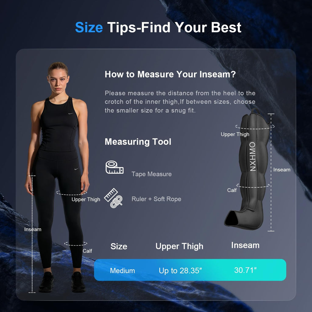 Sequential Air Compression Recovery Boots – Heat & Massage for Legs
