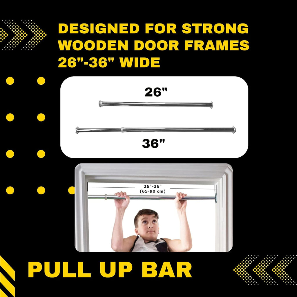 No-Screw Doorway Pull-Up & Chin-Up Bar – Portable Home Gym Trainer