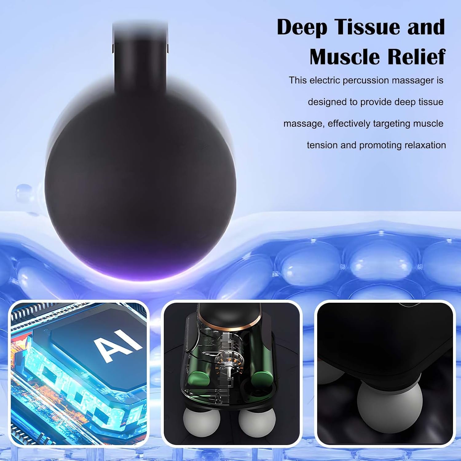 Propulse 4-Head Percussion Massage Gun – Deep Tissue Muscle Recovery