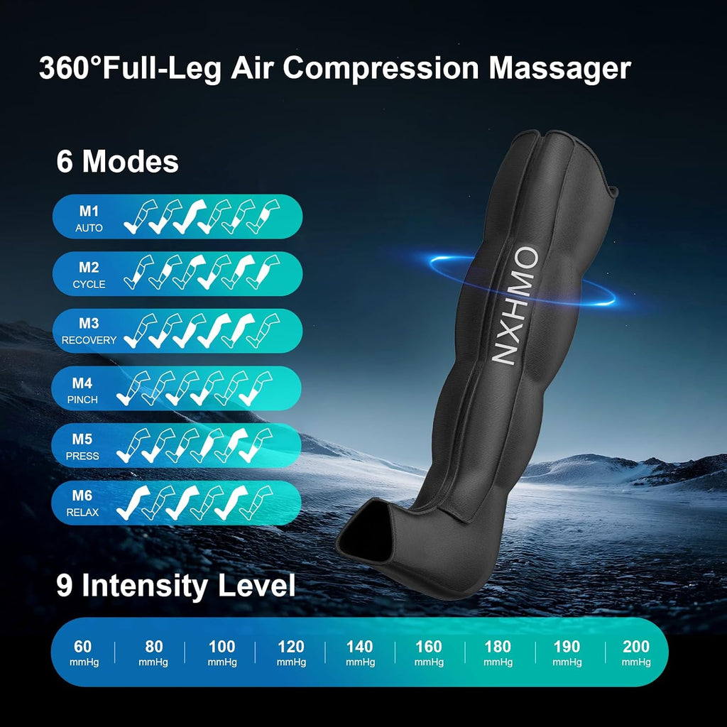 Sequential Air Compression Recovery Boots – Heat & Massage for Legs