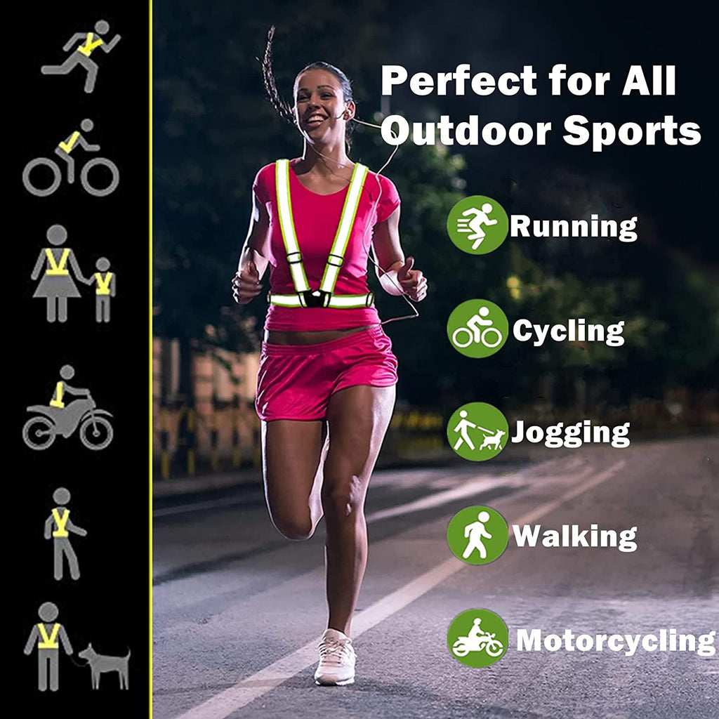 High-Visibility Reflective Running Vest & Armband Safety Set