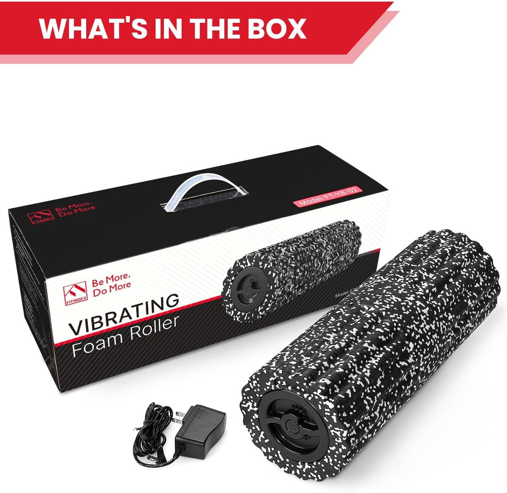 4-Speed Vibrating Foam Roller – Rechargeable Deep Muscle Massager