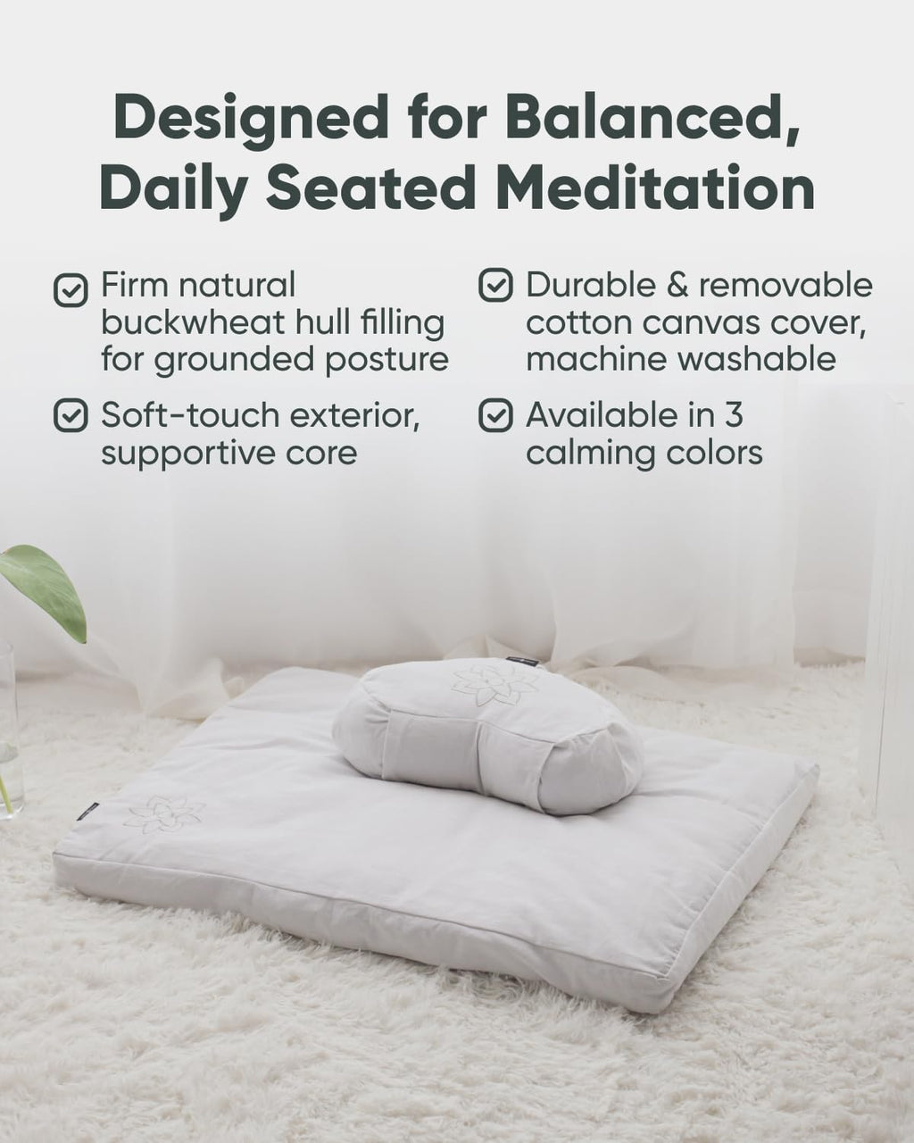 Buckwheat Zafu Meditation Cushion – Comfortable Floor Seat