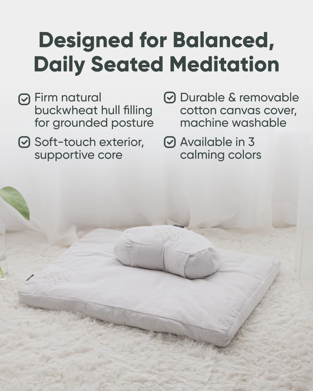 Buckwheat Zafu Meditation Cushion – Comfortable Floor Seat