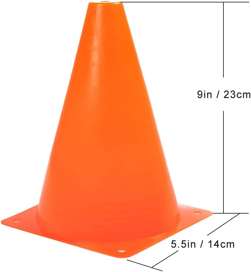 9-Inch Agility Training Cones (Set of 10) – Soccer & Speed Drill Markers