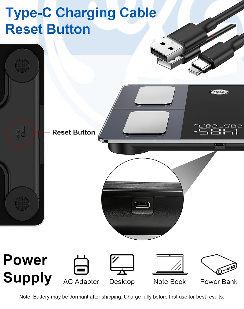 GE Smart Body Fat Scale with BMI & Bluetooth App Tracking